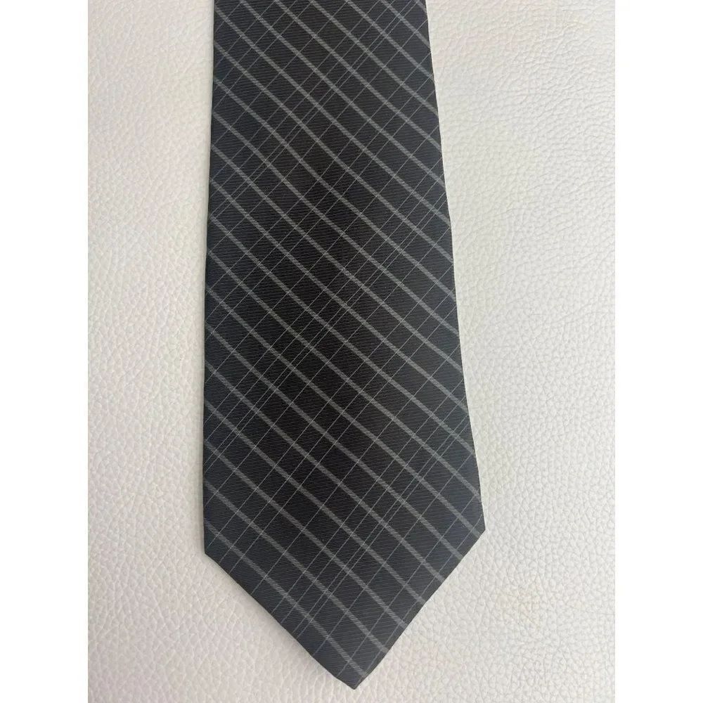 DKNY Men’s Dark Green Stripe Silk Necktie